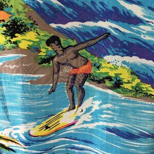 Anne Pinkerton Shirt Womens Medium Multicolor Silk Hawaiian Surfer Scenic 90s
